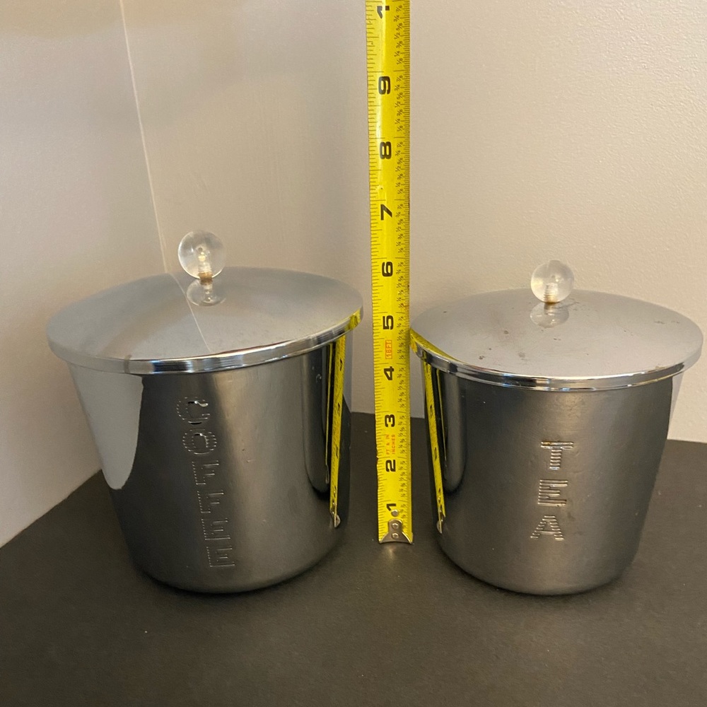 Vintage Everedy Chrome Coffee & Tea Canister Set - Picture 4 of 5